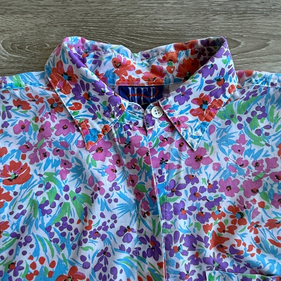 Lightweight Vintage 90s Floral Button Up Shirt - Picture 5 of 9